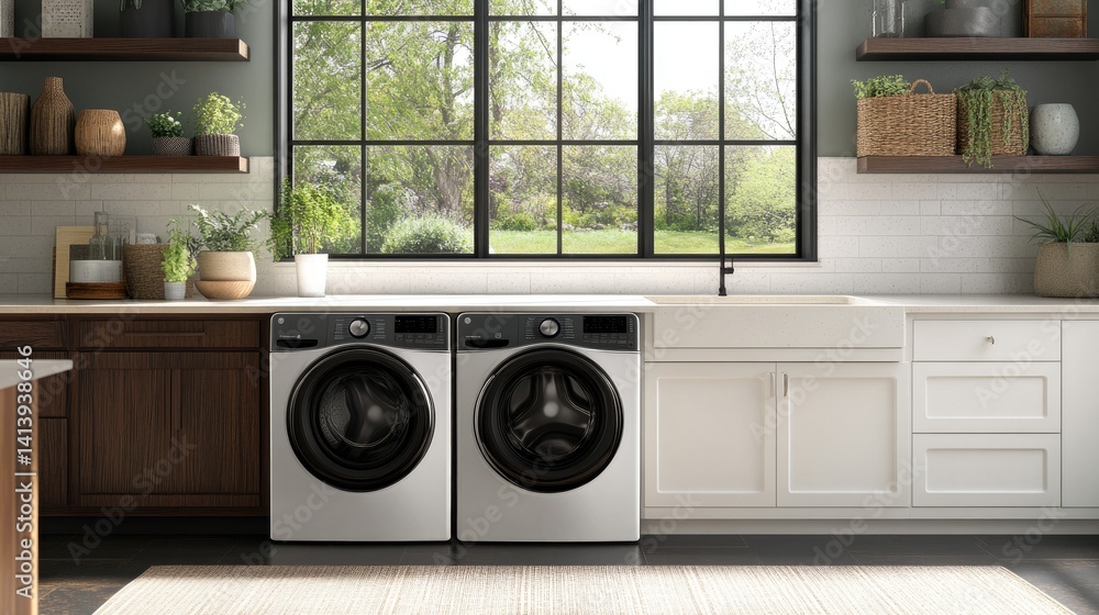 Aufkleber smart washer and dryer set with wi-fi connectivity and app-based monitoring