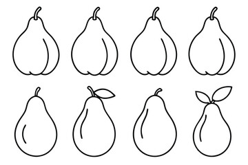 pear line art unique artwork for graphic designers