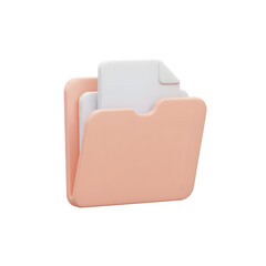 3D Opening Folder with Paper Documents Simple 3D Render
