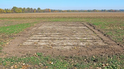 Empty plowed field ready for planting