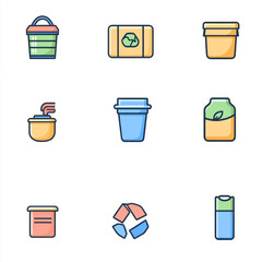 coffee cup icons set