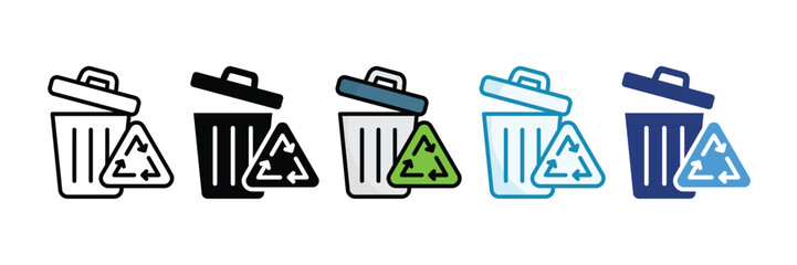 Recycle Icon Set Multiple Style Collection