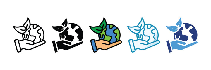 Earth Day Icon Set Multiple Style Collection