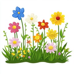 Fototapeta premium flowers spring season, isolated clear white background