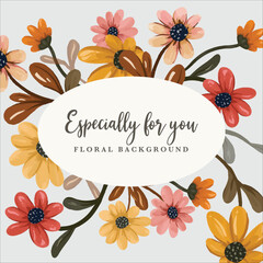 watercolor floral template for background