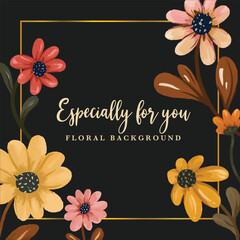 watercolor floral template for background