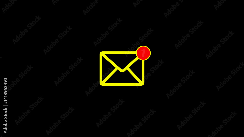 Poster email notification alert icon background. message icon. envelope icon isolated.