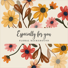 watercolor floral template for background