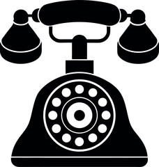 old phone isolated on white background