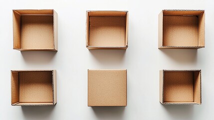 Fototapeta premium Empty Cardboard Boxes Arranged (1)