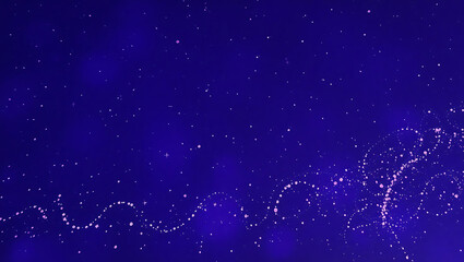 Purple Night Sky with Sparkling Stars and Abstract Cosmic Design Elements - Vibrant Digital Art with Whimsical Light Effects