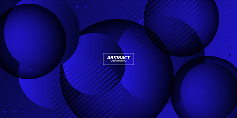 Abstract dark blue geometric circle 3D background. Modern concept pattern design with shadow. Vector Eps10