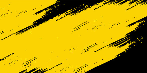 Abstract black background with grunge yellow lines and text vector eps10