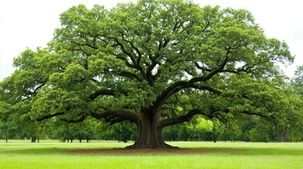 Fototapeta premium Majestic Tree, Green Grass, Nature, Landscape, Scenic, Outdoors, Environment, Lush, Growth, Tranquil