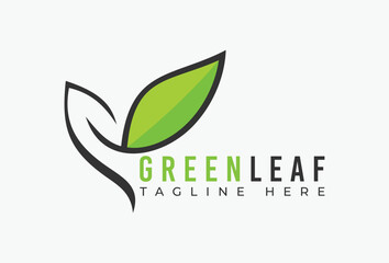 Green Leaf Logo Design Element