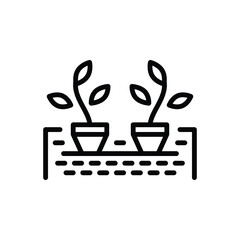 Black line icon for hydroponic