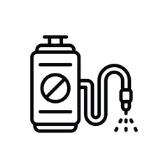 Black line icon for pesticide