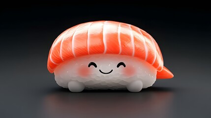 Cute Pixel Art Sushi With Happy Expression