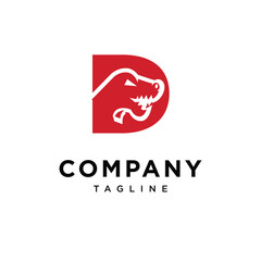 Letter D T-Rex Dino Logo Icon Vector