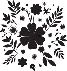 Obraz premium black and white flowers