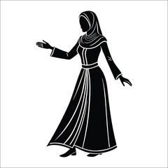Fototapeta premium Hijab Woman Silhouette – Elegant Muslim Fashion Icon