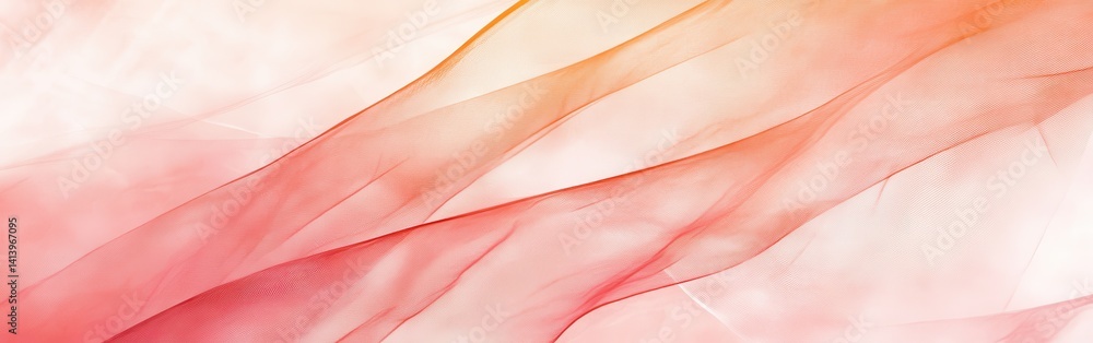Poster soft pastel coral background with flowing lines creates an ethereal abstract artwork
