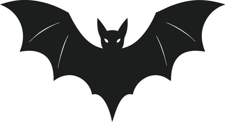 Silhouette of a flying bat with outstretched wings - Halloween vector - fearsome flutter
