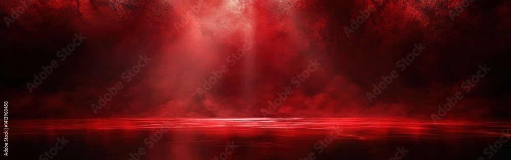 Poster atmospheric red and black space with crimson light, moody abstract background, ethereal glow and dra