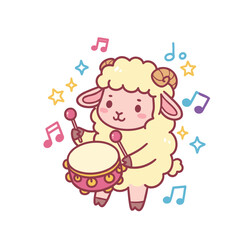 Cute squirrel holding colorful balloons with musical notes  