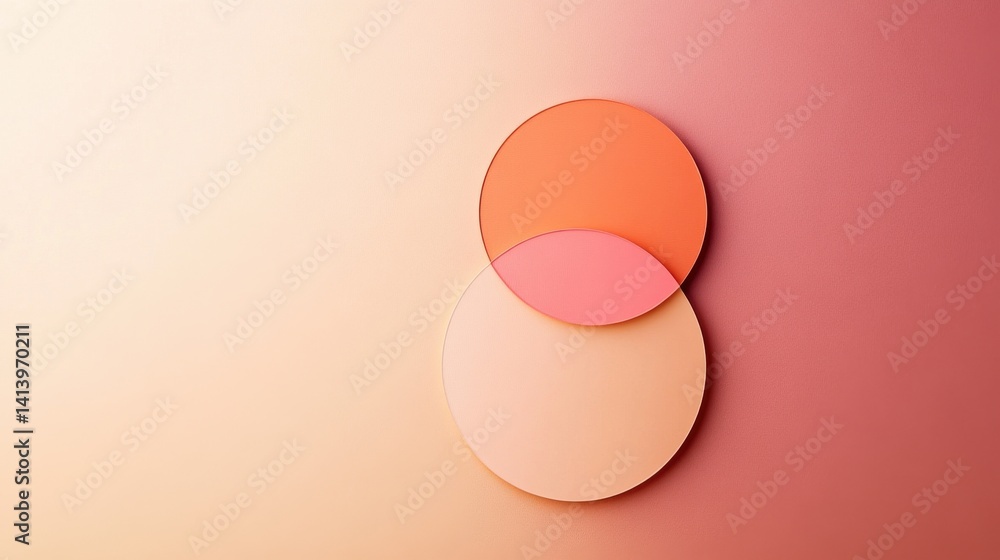 Aufkleber soft gradient blend: abstract circular overlap in amber, peach, and coral tones for modern design