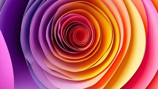 Colorful paper rose swirls
