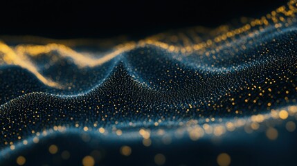 Abstract illustration showing a flowing network of glowing particles