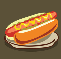 hot dog street fast food for a snack vector