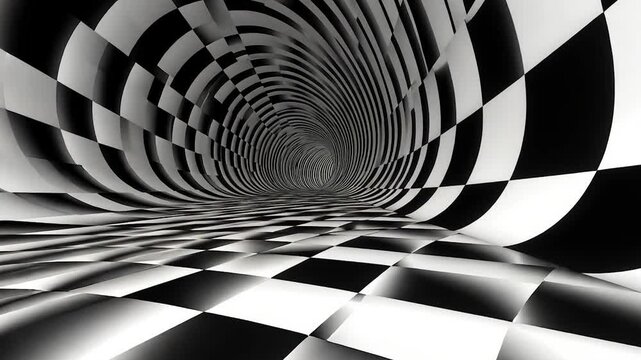 Checkered Tunnel Perspective