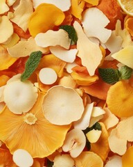 Food Rescue and Recycling. Assorted Dried Fruit Chips with Mint