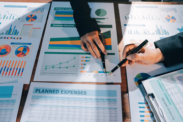 Business analyze,Close up Business people meeting to discuss the situation on the market. Business...