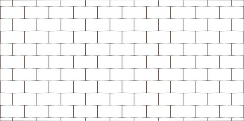 Fototapeta premium Abstract bathroom wall and floor brick wall texture background. white brick vector illustration texture of the wall with masonry Bricks laid in rows background. 