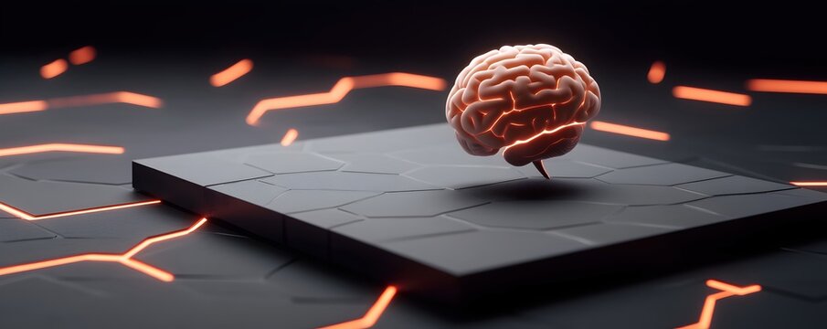 Abstract 3D visual of an artificial intelligence system decoding complex language data