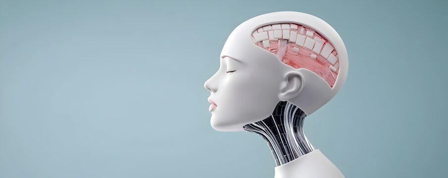 Abstract 3D visual of an artificial intelligence system decoding complex language data