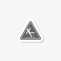 Obraz premium Caution wet floor sign sticker isolated on gray background