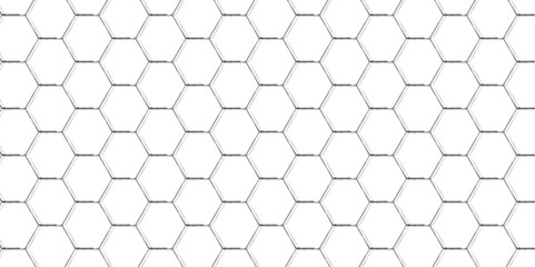 Abstract square digital grid pattern background with hexagons. modern hexagon polygonal technology vector. seamless bright white abstract honeycomb science digital texture background.	