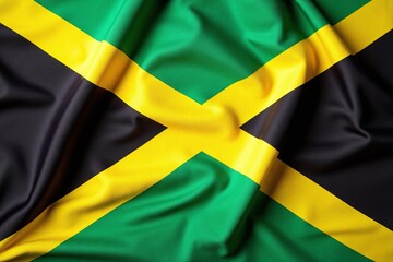 the jamaican flag is waving in the wind