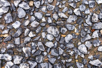 Small gray stones on the ground