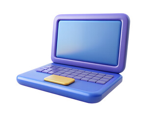 Isometric blue laptop 3d render illustration minimalist design isolated high quality 3D Isolated on white&nbsp;background