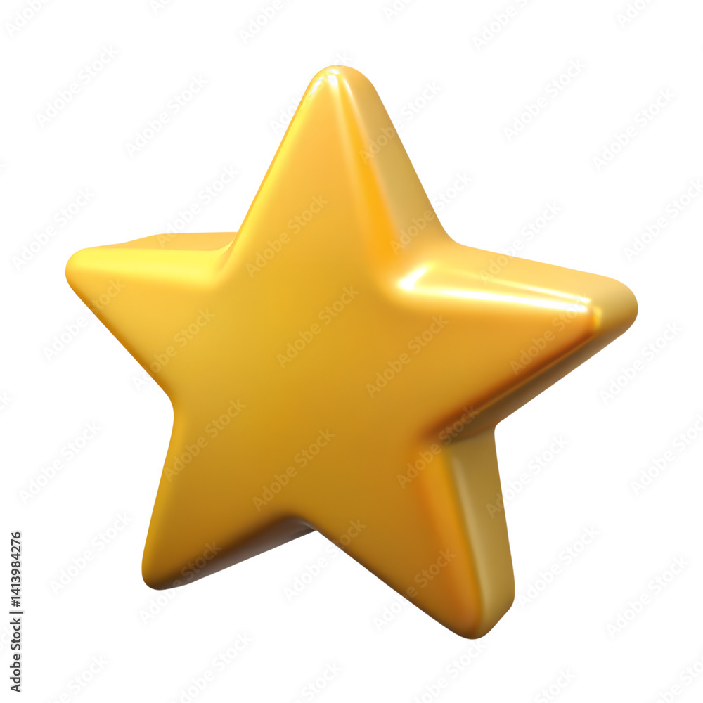 Poster shiny golden star shape isolated on black background in 3d rendering