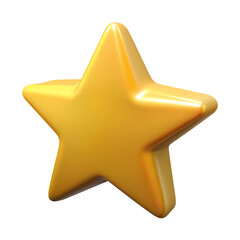 Shiny golden star shape isolated high quality 3D Isolated on white background