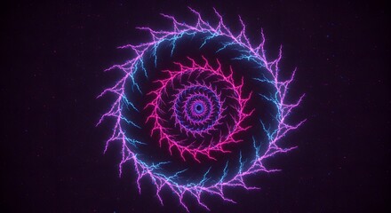 Neon Spiral Galaxy Art.