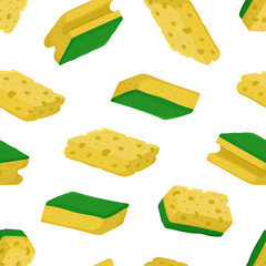 Vector seamless pattern with cleaning sponges. Pattern for packaging, business cards and wallpaper.