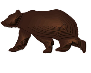 Visionary Bear in Simplified Paper Art Style | Urban Transport Vitality Inspired