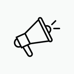  Megaphone icon vector symbol for mobile apps and website UI designs